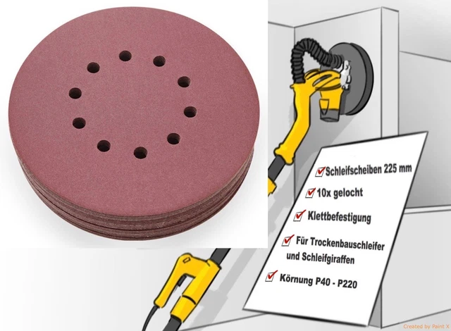 Disco Abrasivo Disco Abrasivo 225 Mm Dischi Abrasivi 8 Fori Grana 2000 Per Levigatrice Per Muri Carta Vetrata 50 Pz Rapanda 68997807 - Foto 9