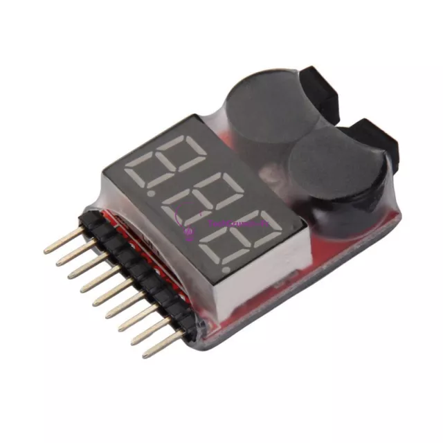 1-8S Lipo/Li-ion/Fe Battery Voltage 2IN1 Tester Low Voltage Buzzer Alarm