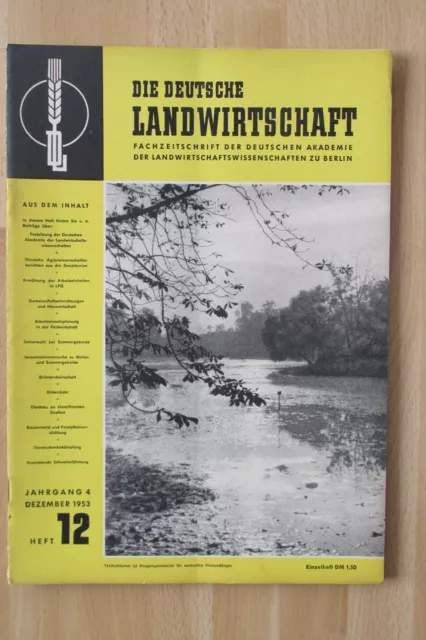 DDR Zeitschrift Deutsche Landwirtschaft 1953 Gitterrad Schwein Lähmung Witterung