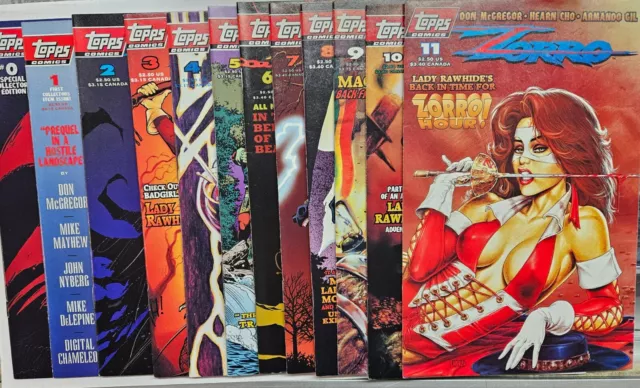 Zorro 0-11 Complete Set / Run 1st Lady Rawhide Hughes Miller Linsner Topps 1993