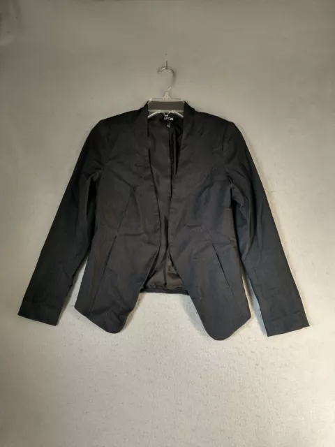 Apt 9 Womens Blazer 4 Black Open Front Long Sleeve Solid Lined Career Jacket