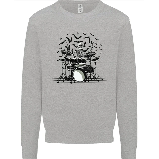 Skeleton Drummer Drumming Drum Skull Funny Mens Sweatshirt Jumper