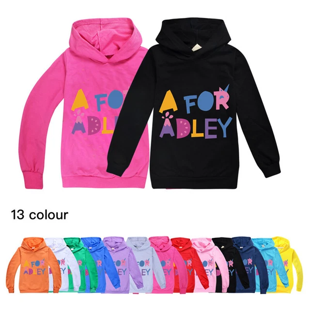 Felpa con cappuccio ragazzo ragazza A per Adley bambini casual maniche lunghe top UK