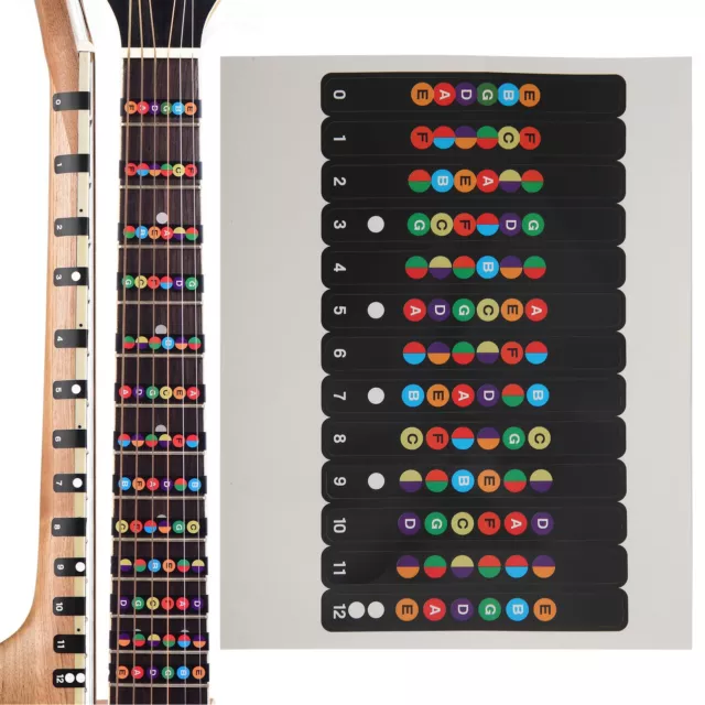 Guitar Fretboard Note Decal Finger Board Musical Scale Map Sticker Trainer Learn
