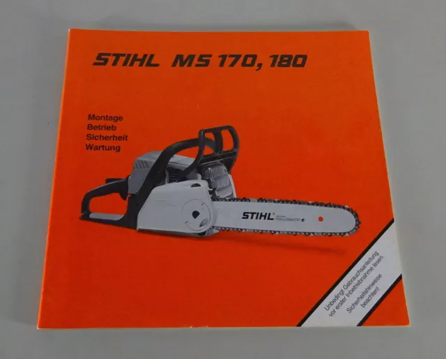Operating Instructions/Manual Stihl Motorsaw Ms 170/180 Stand 2002
