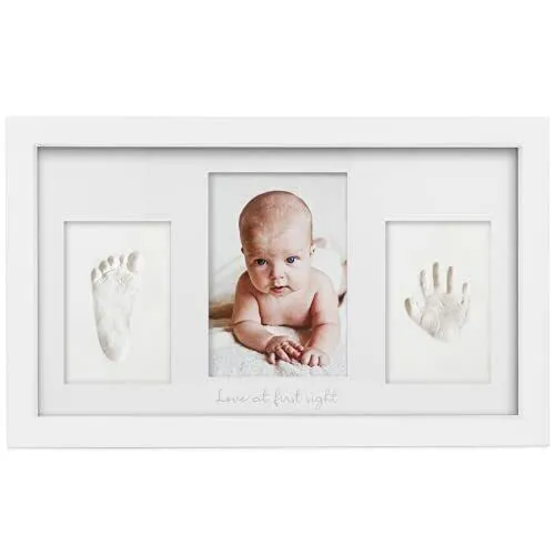 Baby Handprint Footprint Keepsake Kit - Baby Prints Duo Photo Frame for Newbo...