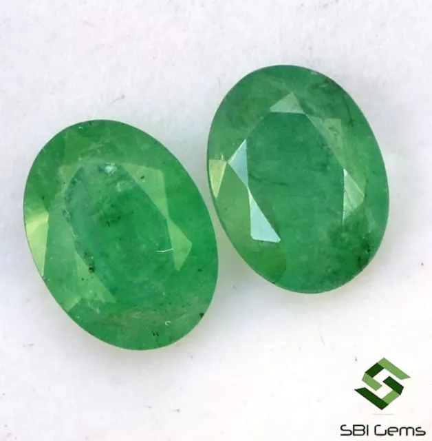 8x6 mm Certified Natural Emerald Oval Cut Pair 2.30 Cts Untreated Loose Gemstone