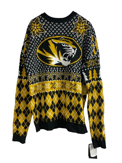 Klew Uomo Missouri Mizzou Tigri Vacanza Brutto Gioco Giorno Maglione-Nero, Medio