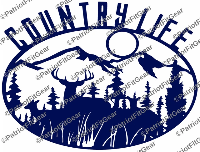 Country Life,Hunting Camping,Fishing,Hiking,Wildlife,Buck,Custom Vinyl decal