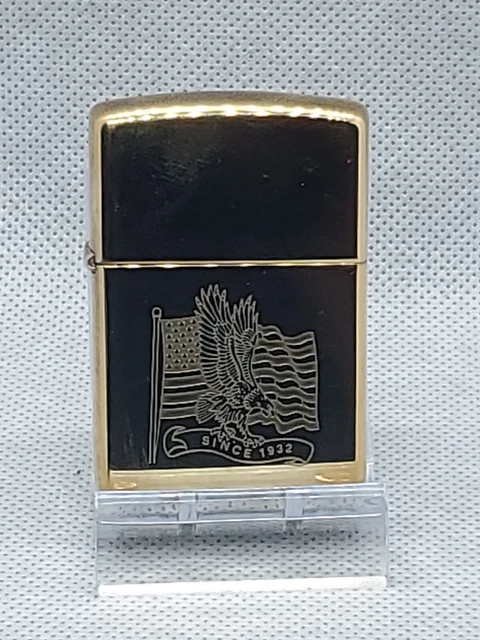 Rare Solid brass 1994 Eagle and American Flag Zippo lighter New no Box