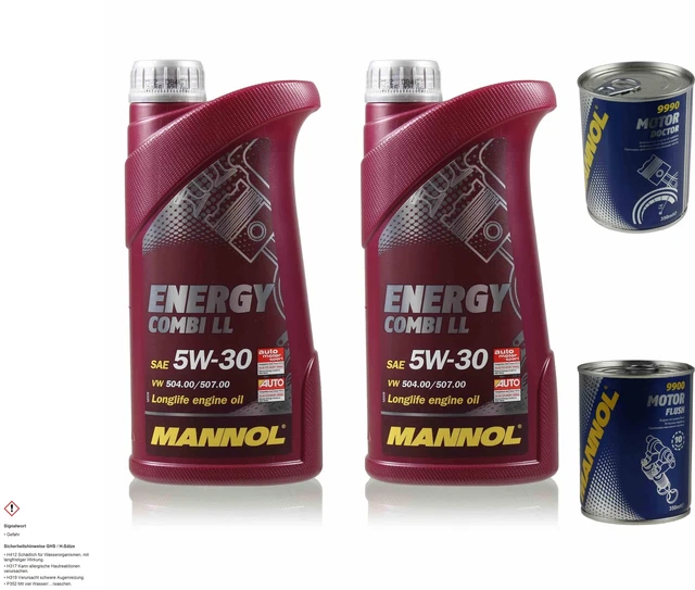 2L Olio Motore MANNOL Energy Comby Ll 5W-30 1xMotor Doctor + Motore Rosso