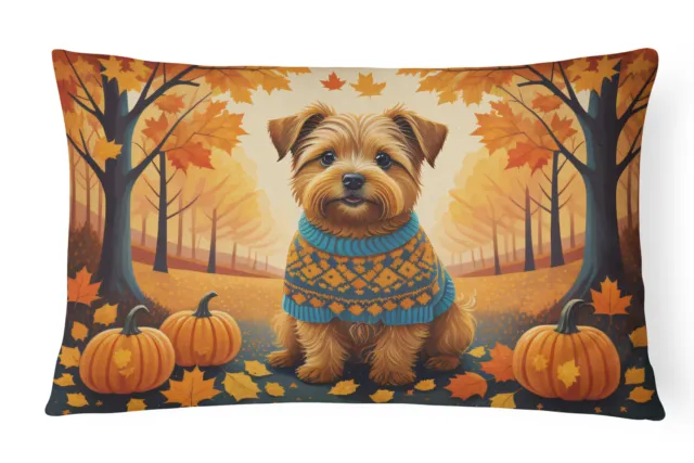 Norfolk Terrier Fall Canvas Fabric Decorative Pillow DAC1060PW1216