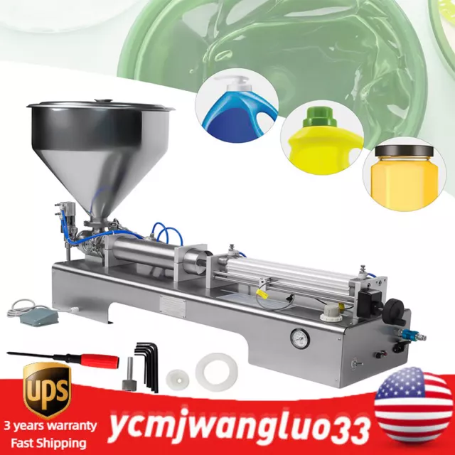 600ml Liquid Paste Filling Machine Pneumatic Bottle Packing Piston Filler&Hopper