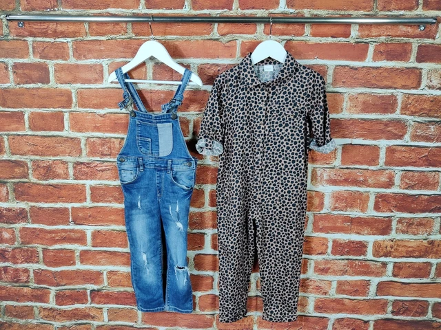 Girls Bundle Age 3-4 Years Zara Next Jumpsuit Dungaree Denim Animal Print 104Cm