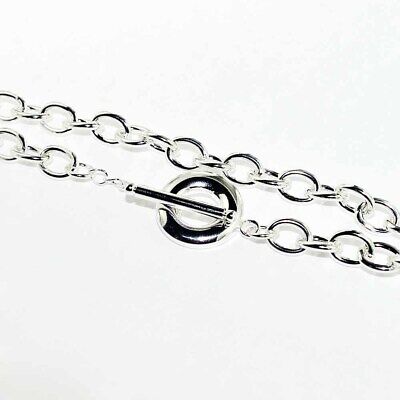Collar de cadena de cable en tono plateado 18" - 5 mm - 1 collar - N152