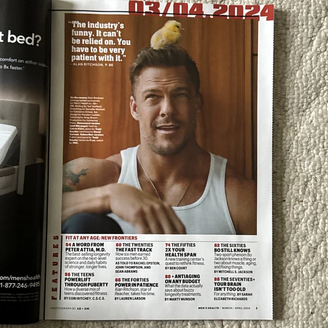 MEN’S HEALTH MAGAZINE March April 2024 ALAN RITCHSON Cover JACKED