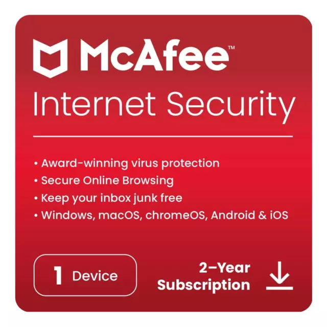 McAfee Internet Security 2024 - 1 Device - 2 Years - [Download]