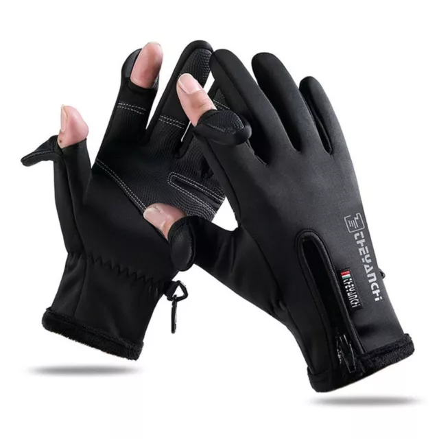 Windproof Fishing Gloves Ridding Gloves 2 Finger Flip Warm Protection