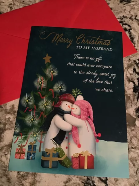 Merry Christmas To My Husband Love Large 5.5” x 8” Hallmark Greeting Card