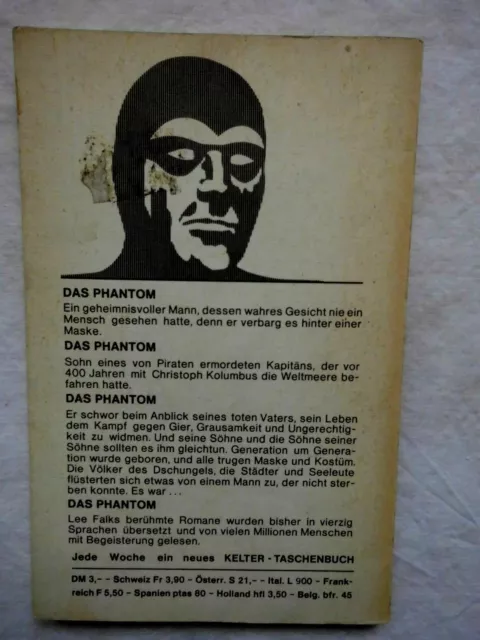 Kelter TB PHANTOM von Lee Falk Nr.34 "Die Vampire und die Hexe" 1. Auflage 1976 2