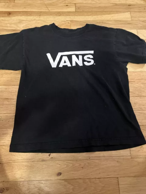 boys youth large black/white vans t shirt