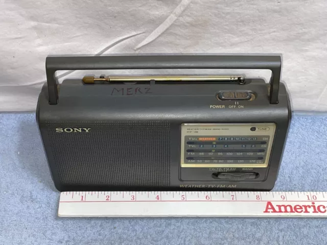 Vintage SONY ICF-36 portable 4 Band Radio AM FM TV & Weather Works