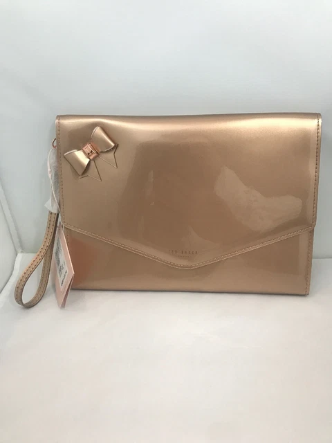 TED BAKER BEAUTIFUL Sandalwood Floral Large Black Envelope Pouch