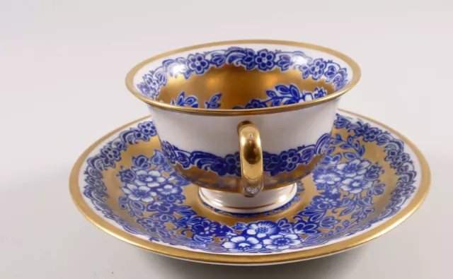 Rosenthal Sammeltasse Mokkatasse blauer Blumenfries gold Jugendstil um 1925 2