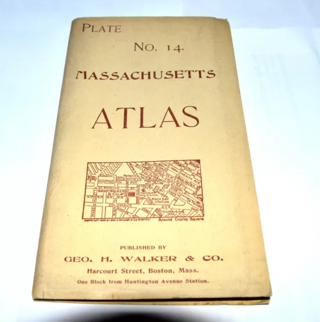 MA. ATLAS Plate #14 Bristol, Plymouth, North Attleboroug Geo.H.Walker Co. 1900