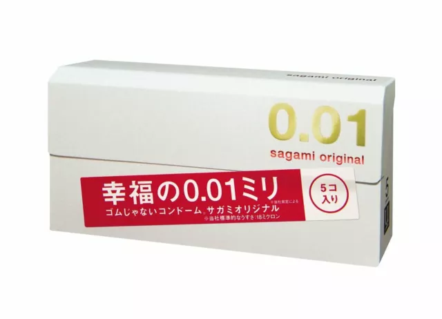 Sagami001 0.01 Non Latex Condom 5 pcs Regular size Ultra Thin 0.01mm 19245 JAPAN