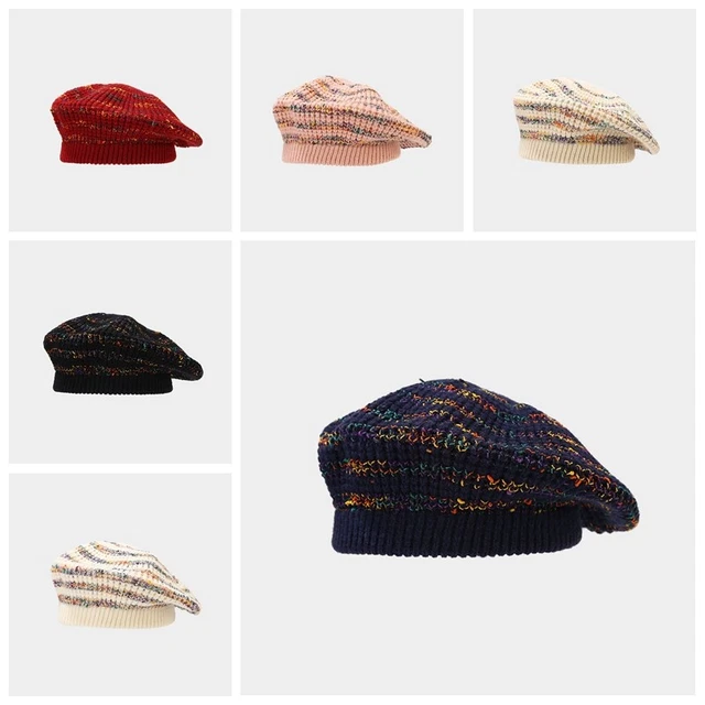 Béret Femme à Carreaux Avec Nœud – Fausse Laine Réglable – Chaud Et Stylé Pour L'automne-hiver