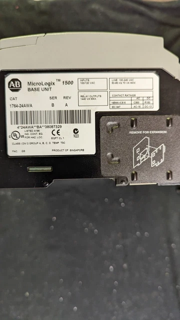 Allen Bradley 1764LRP Micro  1500 Processor C Fw 14 1764-LRP + Base 1764-24AWAA