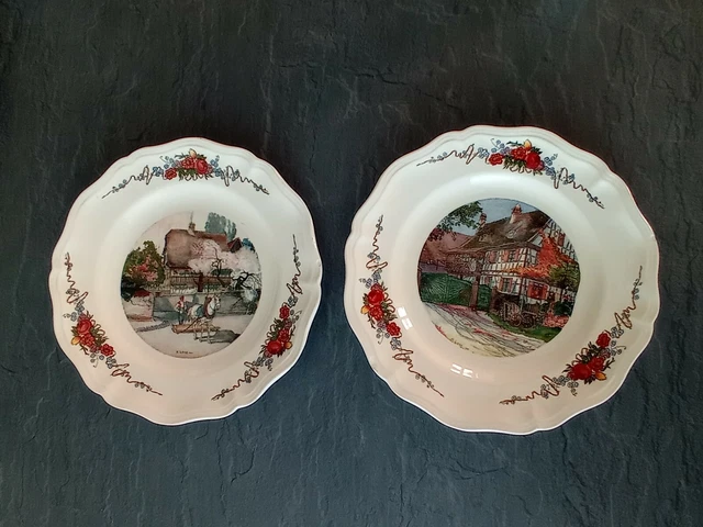 Lot Ancien Belle Assiette en faïence de Sarreguemines Obernai Henri Loux