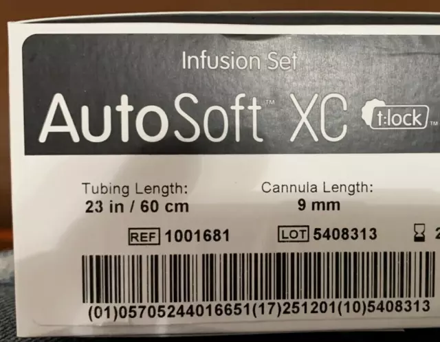 Tandem AutoSoft XC t:lock Infusion Set 9mm 1 box (10) NEW AND SEALED