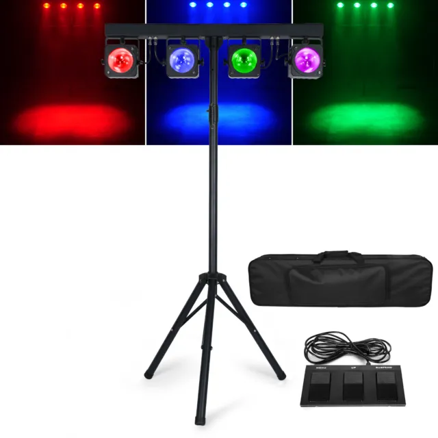 Bühnenbeleuchtung set mit Stativ 4x30W COB LED Par RGB DJ Lichteffekt Partylicht