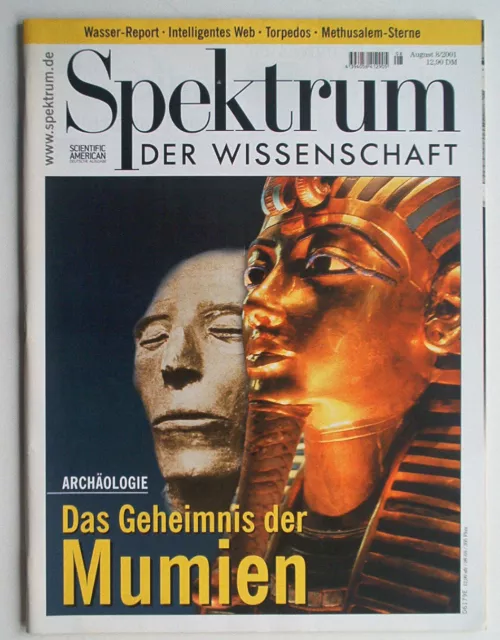 Spektrum der Wissenschaft N°8 von 2001 Das Geheimnis der Mumien Themenmagazin