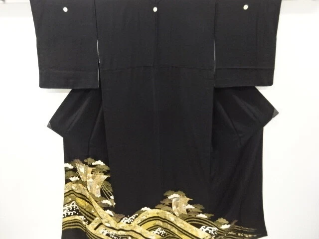 6245560: Japanese Kimono / Vintage Tomesode / Embroidery / Kinsai / Flower & Tra