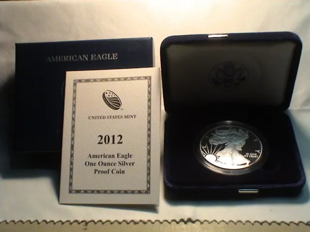 2012 W 1 OZ American Silver Eagle GEM Proof with Box and Certificate!