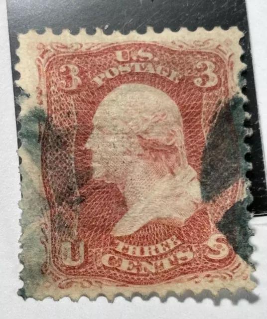 US stamp 1867 George Washington 3 c GRILL / used / MR988