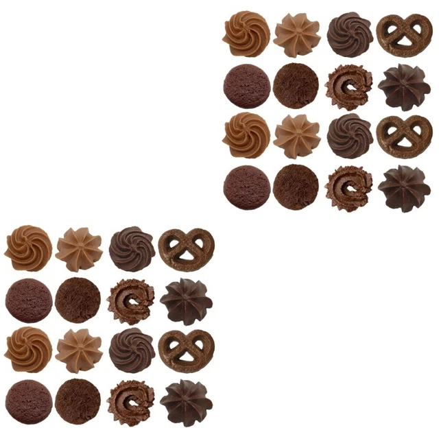 12 Biscotti Finti Realistici In Plastica | Set 6 Stili Per Decorazioni | Simulazione Cibo Per Esposizioni, Negozi, Matrimoni E Fotografie