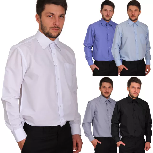 Camicia uomo uni business matrimonio tempo libero regular maniche lunghe abito camicia superiore