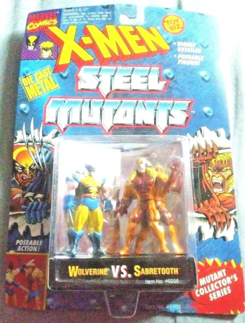 Xmen Steel Mutants Wolverine Vs Sabretooth Die Cast Metal 1994 ToyBiz