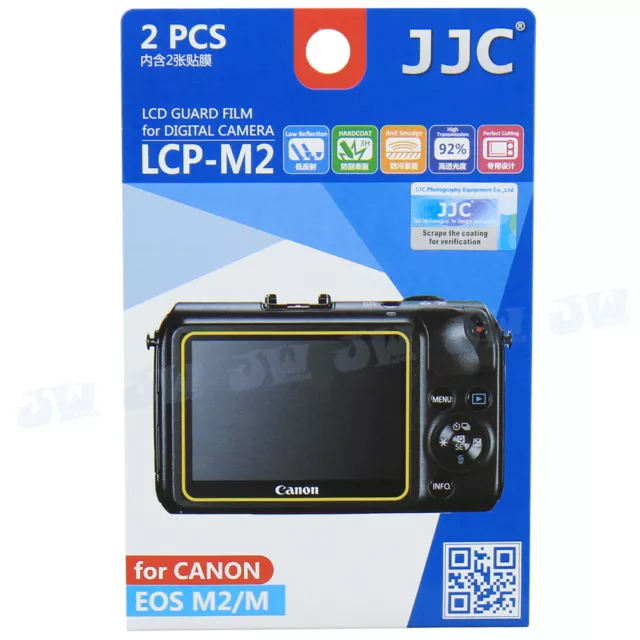 JJC 2PCS Hard Coating LCD Screen Guard Protector Film for CANON EOS M2 EOS M