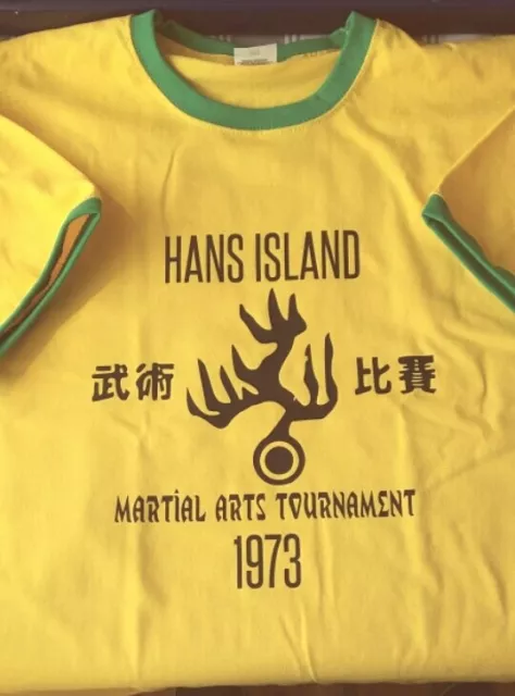 Bruce Lee T-Shirt - 'Hans Island' Enter The Dragon, Ringer T Shirts