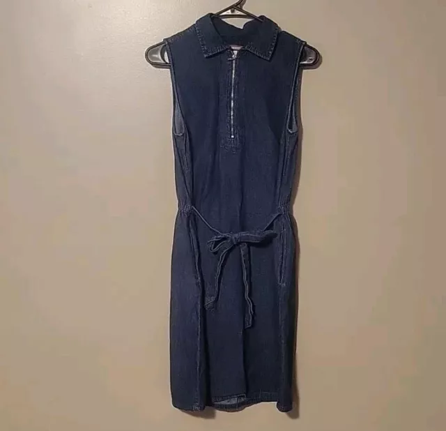 Tommy Hilfiger Womens Sleeveless Denim Blue Jean Dress Size Medium