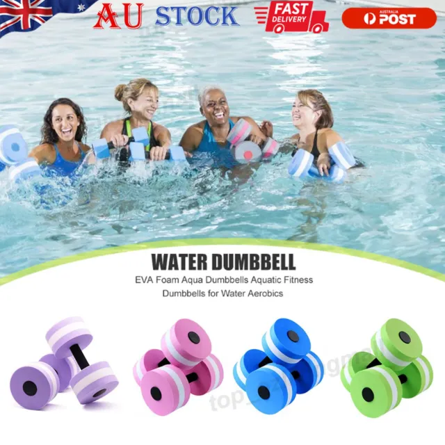 2x NEW Water Aquatic Barbell Aerobics Pool Aqua Exercise Fitness Dumbbell EVA AU