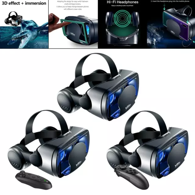 Occhiali 3D VR, Schermo Intero Immersivo Regolabile Comodo Giochi Mobile 120