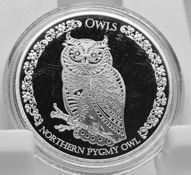 2021 Tokelau Owls The Northern Pygmy Owl 1 once argent 1 oz silver