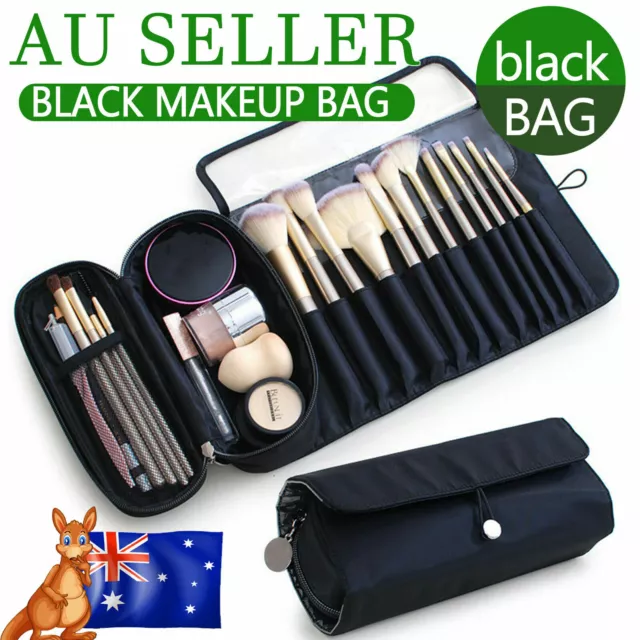 Portable Makeup Bag Cosmetic Brush Case Holder Pouch Organizer Travel Storage AU