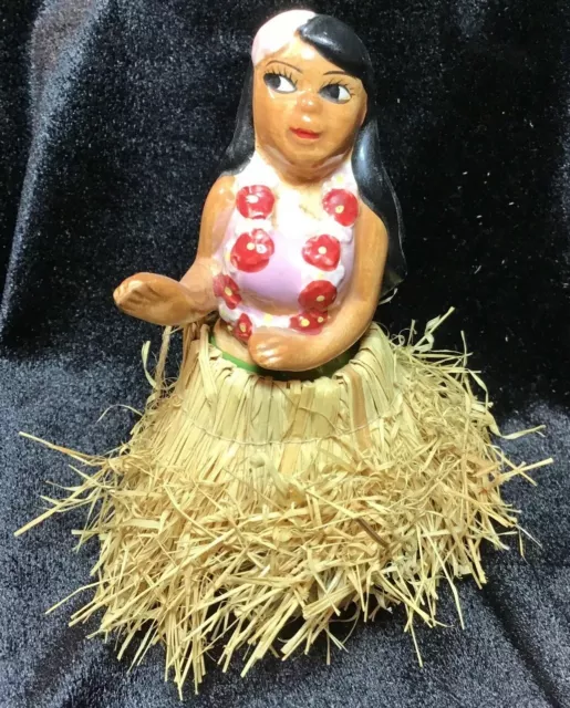 Hawaiian Hula Girl with Grass Skirt Saltshaker Vintage